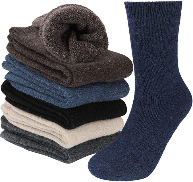 Tencoz Calcetines Lana Hombre, 6 pairs Calcetines Hombres Invierno 39-46 Premium Calidad Calcetines de Punto Mujer Calcetines Termicos Hombres Cómodo Suave Vintage Cálidos Gruesos Calcetines