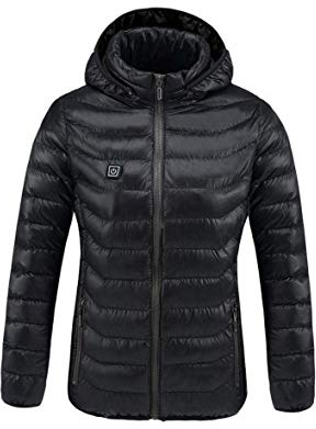 FancyU Chaqueta térmica eléctrica, USB, Temperatura Recargable, calefacción, Fibra de Carbono, Abrigo de Invierno cálido para Ciclismo al Aire Libre/esquí/Motocicleta/Pesca en Hielo/Senderismo
