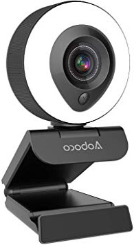 Webcam Streaming HD 1080p con micrófono dual y anillo de luz, USB Pro Web Camera Stream para Mac Windows Laptop Twitch Xbox One Skype YouTube OBS Xsplit