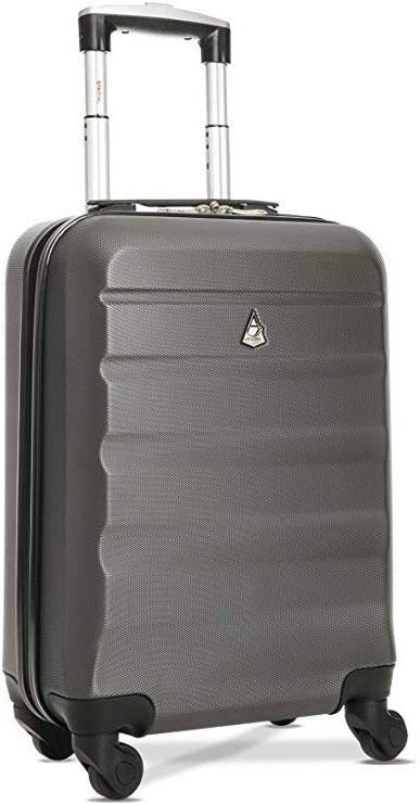 Aerolite ABS Maleta Equipaje de mano cabina rígida ligera con 4 ruedas, 55cm, Gris oscuro