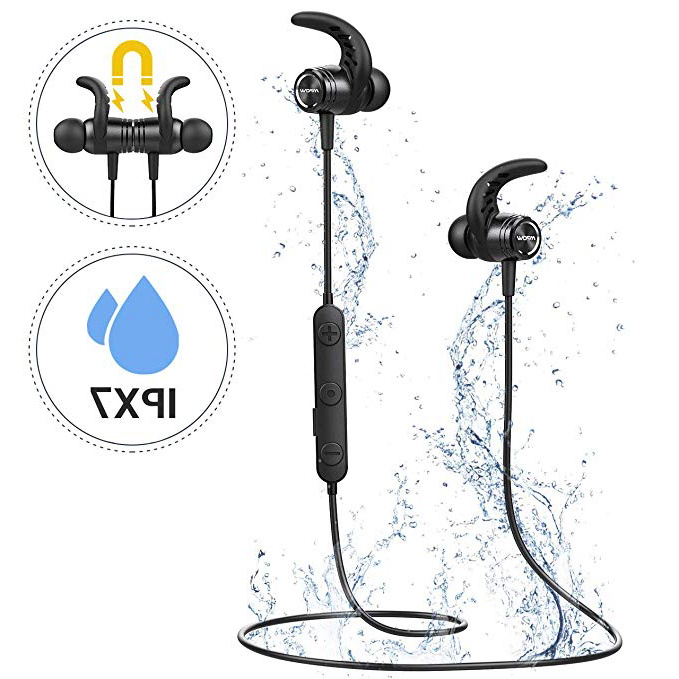 Mpow S10 Auriculares Bluetooth,IPX7 Inalámbrico Magnético In Ear Incorporado Estéreo de Alta Fidelidad CVC 6.0 Micrófono con Cancelación de Ruido para Deportes,Gimnasio,Viajes para iPhone Android