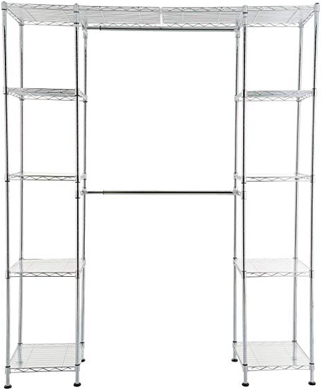 AmazonBasics - Sistema organizador de armario extensible, Cromo