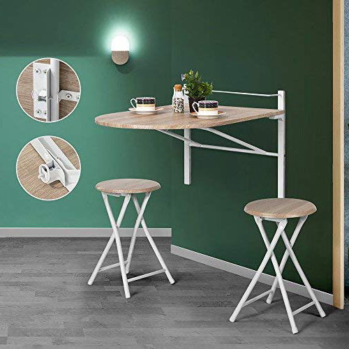 Innovareds Mesa de madera abatible de pared plegable Mesa de comedor y mesa de comedor plegable Mesa de desayuno plegable Silla de haya