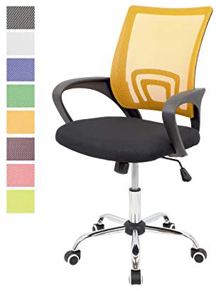 CashOffice - Silla de Escritorio Ergonómica, Silla de Oficina Giratoria con Respaldo Transpirable (Naranja)