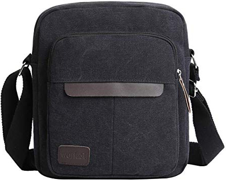 Eshow Bolsos Bandolera a Hombro Tela de Lona para Hombres Viaje Casual Oficina Uso Diario