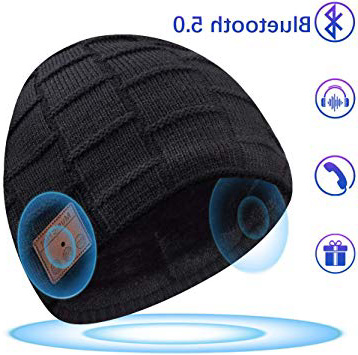 HANPURE Bluetooth Gorro Invierno Hombre Regalos Originales - Gorro con Auriculares Bluetooth 5.0, Gorro de Punto Bluetooth Inalámbrico Música HD, Hombres Mujer Regalos Tecnologicos