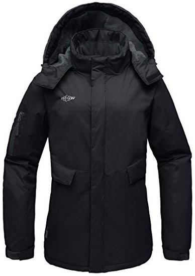 Wantdo Mujeres Chaqueta Rompevientos con Capucha de Montaña