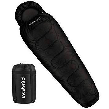 BACKTURE Saco de Dormir para Acampar, Impermeable con Bolsa de Compresión, 3 Estaciones 5~25℃, para Viajes, Camping, Senderismo, 220x80cm