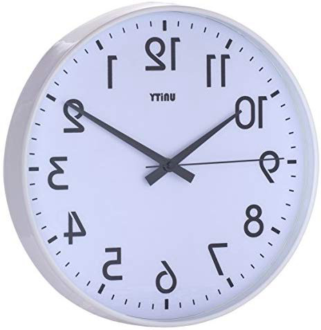 Unity Fradley - Reloj de pared silencioso, moderno, 30 x 30 x 5 cm, color blanco