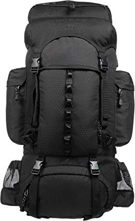AmazonBasics - Mochila de senderismo con estructura interna y capa para lluvia