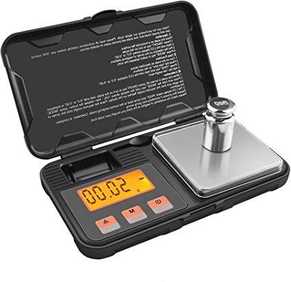 GPISEN Báscula Digitales de Precisión,Balanzas de Portátiles, Báscula de Joyería,con Pantalla LCD,Acompañado por 50g Peso de calibración,Función de Tara, para Cocinar, Café-200g x 0.01g
