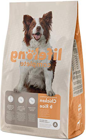 Marca Amazon - Lifelong Complete- Alimento seco completo para perros perros adultos rico en pollo y arroz, 1 x 15 kg