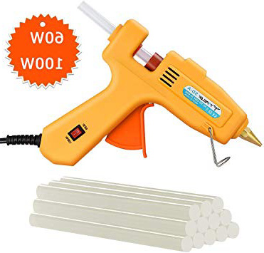 Pistola de Silicona Caliente Manualidades,【Poder Dual 60W / 100W】 con 12 Psc Barra de Silicona, Perfecta para Pequeña Artesanía de Bricolaje, Reparaciones Caseras Rápido y la Industria