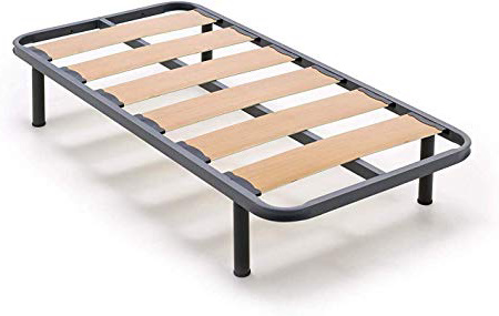 HOGAR24 Somier Somieres Lama Ancha Reforzada con Tacos Anti-Ruido y Patas cilíndricas, Tubo 40x30. Fabricación Nacional-90x190cm-PATAS 26CM