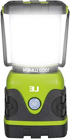 LE Linterna de Camping, Farol de Camping Regulable 1000 Lumen, 4 Modos Luz de Emergencia, Luces de Tienda Resistentes al Agua para Camping, Senderismo, Pesca, Cortes de Energía, 3 * D con pilas