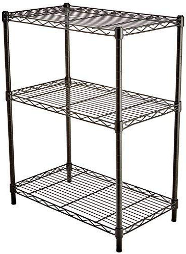 AmazonBasics - Estantería con 3 baldas, negro