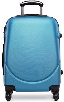 Kono ABS Maleta Equipaje de Mano Cabina rígida Ligera con 4 Ruedas, 55cm (Marina)