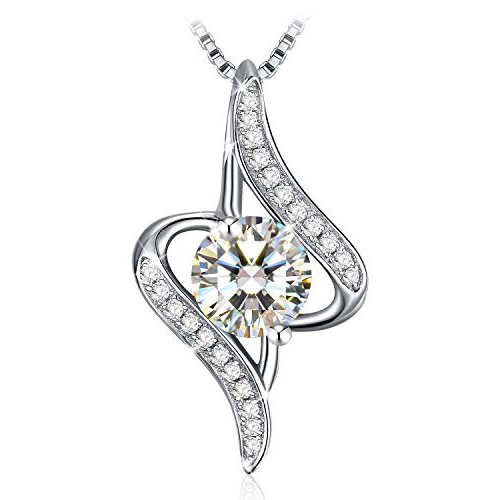 J.Rosée Collar Mujer, Plata de Ley 925 Brillante Circonita Mi Amor de Las Estrellas Cadena 45cm-50cm con Hermosa Caja de Regalo