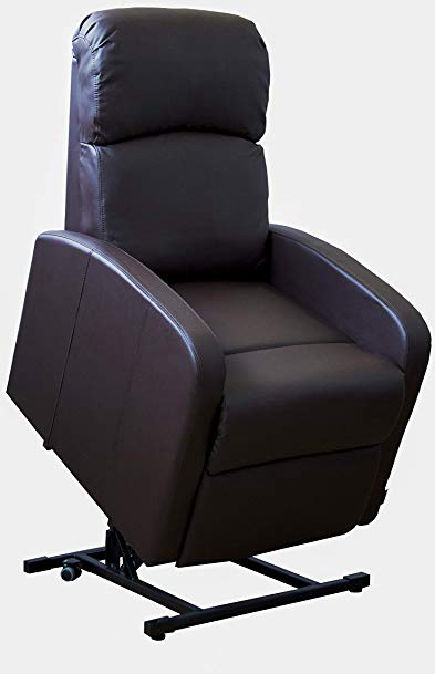 Astan Hogar Sillón Relax Con Función Auto-Ayuda (Levanta Personas), Reclinación Eléctrica, Tapizado en PU Anti-Cuarteo. Modelo Premium AH-AR30620CH, Acero, CHOCOLATE,