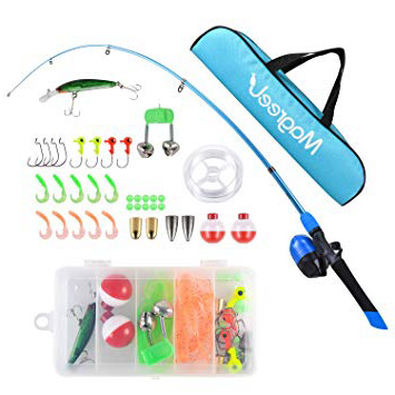 Magreel Caña de Pesca para Niños, Vara de Pescar Telescópica Set de Carrete de Spincast Sedales Anzuelos Cebos Señuelos para Spinning Baitcasting Lanzado Surf Fishing Aparejos Portátil