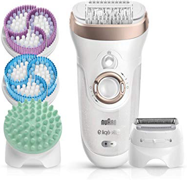 
                
                    
                    
                

                
                    
                    
                        Braun Silk-épil 9 SkinSpa 9-961V - Depiladora para mujer eléctrica, sistema de exfoliación y cuidado de la piel 4 en 1 + 12 accesorios, oro rosa/blanco
                    
                

                
                    
                    
                
            