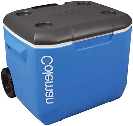 Coleman 3000004944 Performance 60 Qt - Nevera Rígida con Ruedas, Blanco, 56 l, Dimensiones interiores 49 x 34 x 35 cm, Dimensiones exteriores 57 x 44 x 45 cm
