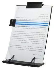 Powerking Soporte para Libros de Escritorio de Metal Negro con 7 Posiciones Ajustables