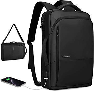 MARK RYDEN Mochila para portátil de Negocios 3 en 1 Bolso Bandolera a Prueba de Agua para Hombres y Mujeres con Puerto USB Apto para computadora portátil de 15.6 Pulgadas
