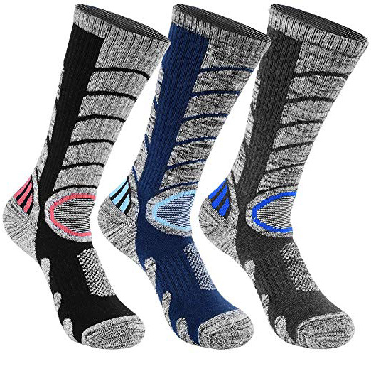 VBIGER 3 pares Calcetines de Invierno Térmico para Hombre Largo Algodón Calcetines de deportivos esquí senderismo ciclismo