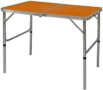 AMANKA Mesa para Acampada de Aluminio 90x60 cm portátil Plegable como si Fuera un maletín Altura Regulable Ideal para picnics Camping Playa jardín Gris