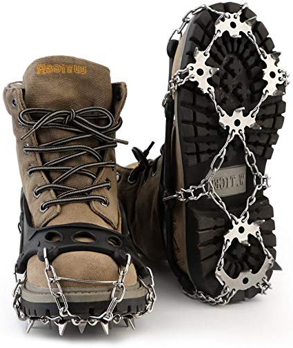 OUTAD 18 Teeth Stainless Steel Crampons