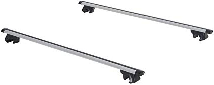 Homcom Juego de Barras para Techo Aluminio Universal Baca Portaequipajes Coche con Cierre 125cm