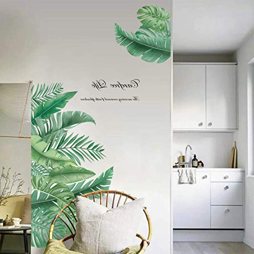 decalmile Pegatinas de Pared Planta Tropicales Vinilos Decorativos Hojas Verde Grandes Adhesivos Pared Sala Habitación Dormitorio Oficina