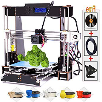 Impresoras 3D, A8-W5 Pro Pantalla LCD de bricolaje Kit de impresora 3D, Filamento de impresora ABS/PLA de 1.75 mm gratis (Tamaño de compilación 220 × 220 × 240 mm)