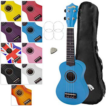 Tiger UKE7-BL - Ukelele soprano para principiantes, color azul