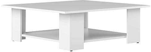 Marca Amazon - Movian Taro - Mesa de centro, 89 x 89 x 30.5 cm (largo x ancho x alto), blanco