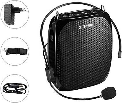 Zoweetek® Amplificador portatil (10W) con 1800 mAh batería de Litio con un microfono para guías Maestros Profesores Artistas animadores promotores de Ventas,etc