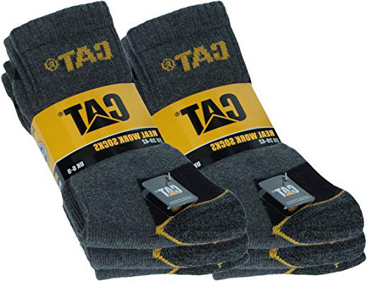 6 Pares Calcetines CAT CATPERILLAR de trabajo para hombres, reforzados en el talón y la punta, excelente calidad de Algodón