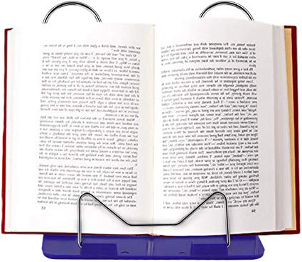 Conveniente Ajustable, Durable, Ángulo, Plegable, Portátil, Libro de Lectura, Soporte, Soporte de Documentos, Escritorio, Material de Oficina, Estante de Acero Inoxidable, Base de Plástico, azul