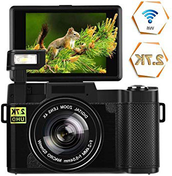 Cámara Digital Camara de Fotos 24MP Ultra HD 2.7K WiFi Camara Fotos 3.0 Pulgadas 180 Grados de rotación Flip Screen Camaras Digitales Linterna retráctil