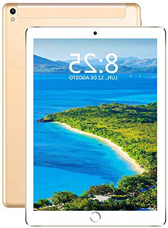 Tableta 10 Pulgadas, 4G/Wi-Fi Tablet PC Android 7.0 Full HD, Procesador de Cuatro núcleos, 3GB de RAM y 32GB de Memoria, Batería de 8000 mAh, Dual SIM y cámara, GPS/OTG/Bluetooth 4.0