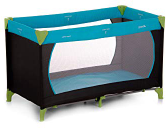 Hauck Dream N Play - Cuna de viaje 3 piezas 120 x 60 cm, bebe, incluido colchóncito y bolsa de transporte, de 0+ meses hasta 15 kg, plegado y montaje fácil, estructura ligera y muy estable, azul