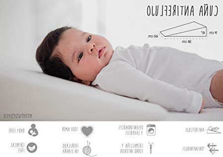 Cuña Antireflujo bebe | Almohada inclinada para cólicos (desenfundable) cuña bebe para dormir en cuna