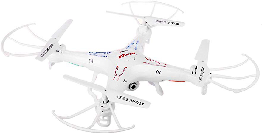 Syma- 1/ X5C Drone Quadcopter de 6 Ejes con Cámara HD de Alta definición y Control Remoto 2.4G 4CH RTF 2G TF Tarjeta, Color White (