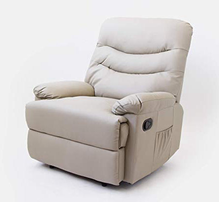 Astan Hogar Sillón Relax con Reclinación Manual, Masaje Y Termoterapia. Modelo Roma AH-AR30200AR, Arena,