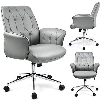 Umi Silla Oficina de Escritorio Juvenil Sillas Despacho Ergonomica Giratoria Altura Ajustable Color Gris