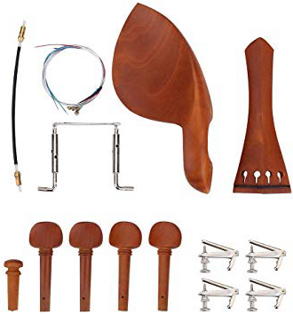 Vbestlife 4/4 Piezas de violín de Madera de azufaifo, Cordal, Clavijas, afinadores, Clavija, Cuerda y mentonera 1 Juego