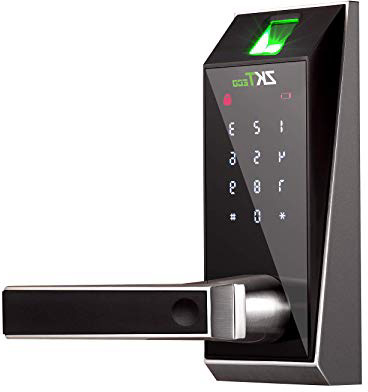 Cerradura Inteligente & Biométrica - ZKTeco AL20DB (GER) - Smart Lock con lector de Huellas Dactilares - Teclado Digital- Bluetooth 4.0 - Smartphone App - Ideal para Casa, Hoteles, Gym, Dormitorios.