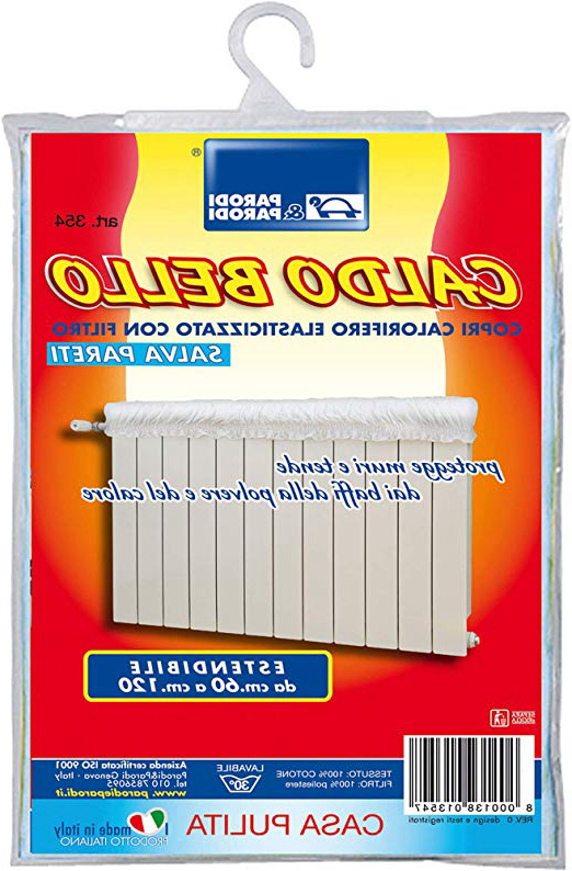 Parodi & Parodi Il Caldo Bello - Protector de Paredes Artículo 354, Cubre radiador elástico Acolchado, Extensible de 60 cm a 120 cm, con Filtro Absorbe Polvo, de algodón Color Marfil