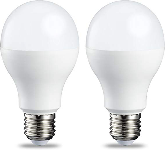AmazonBasics Bombilla LED Esférica E27, 14W (equivalente a 100W), Blanco Cálido, Regulable - 2 unidades